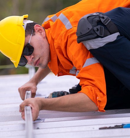 our commercial roof inspector going through his checklist