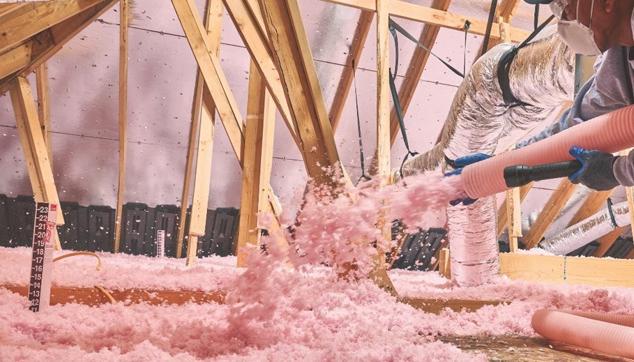 attic insulation being installed by our contractors in new jersey